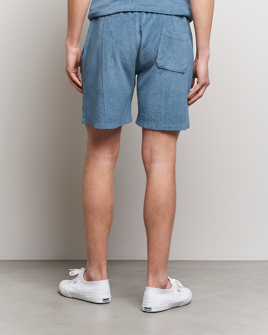 Herren | Shorts | Stenströms | Terry Cotton Shorts Petrol Blue