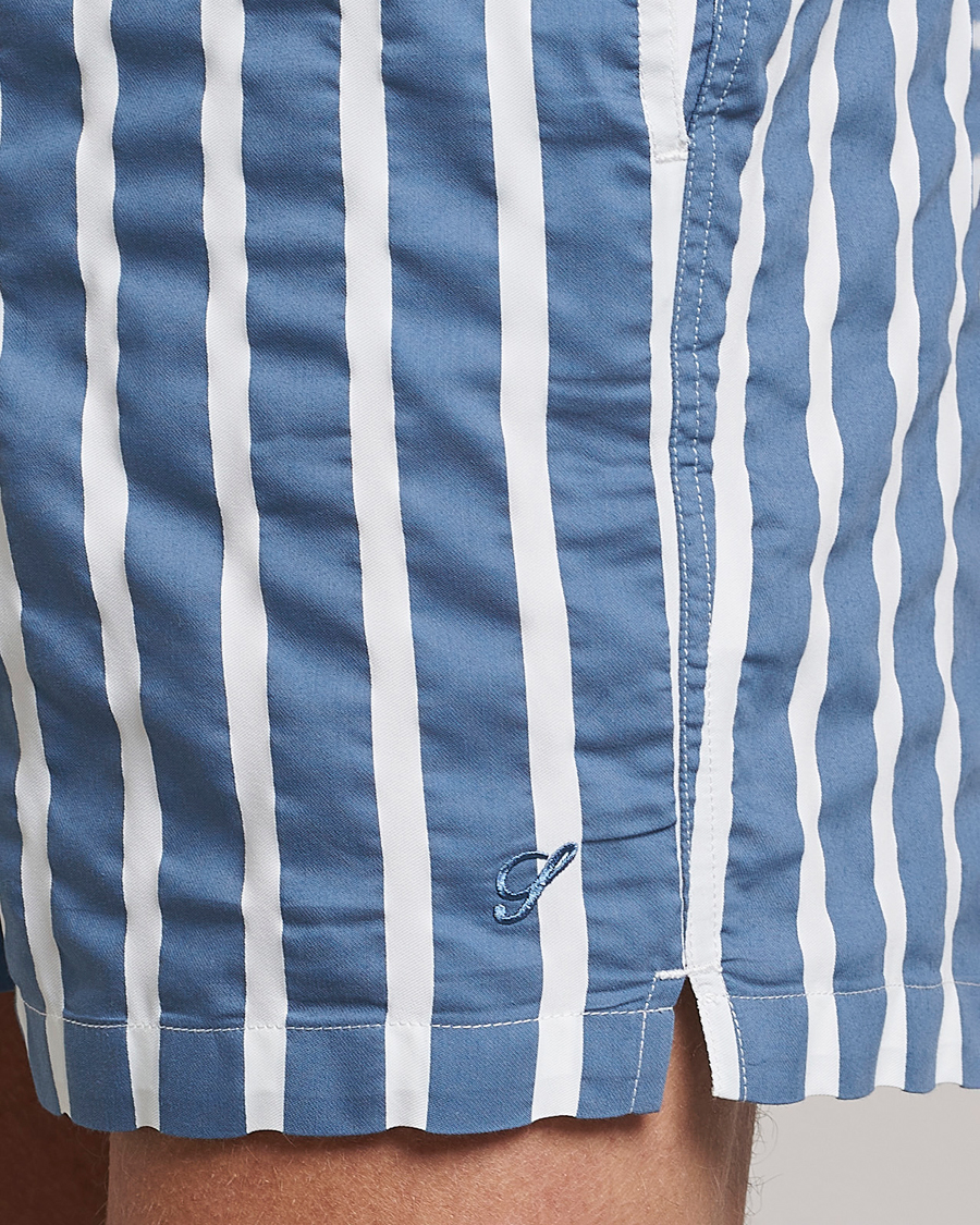 Herren | Badehosen | Stenströms | Riviera Bold Striped Swim Shorts Blue