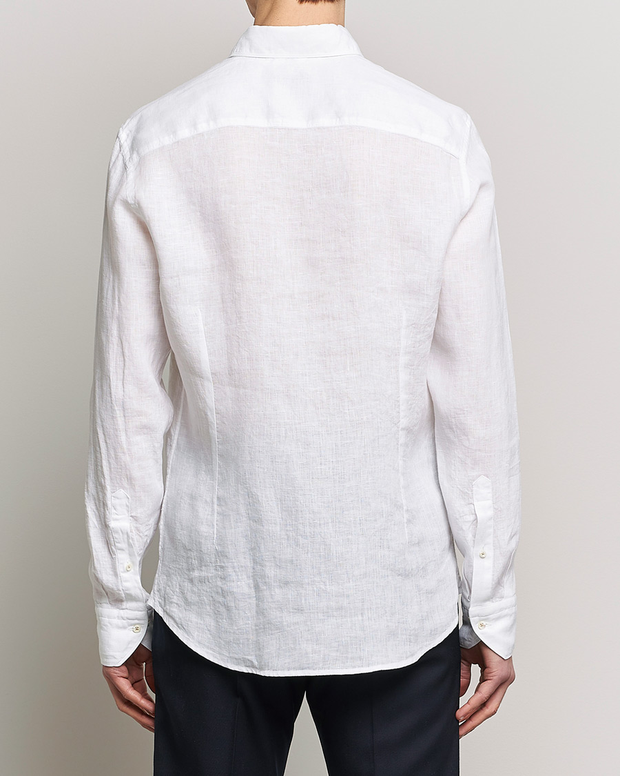 Herren | Hemden | Stenströms | Slimline Cut Away Linen Shirt White