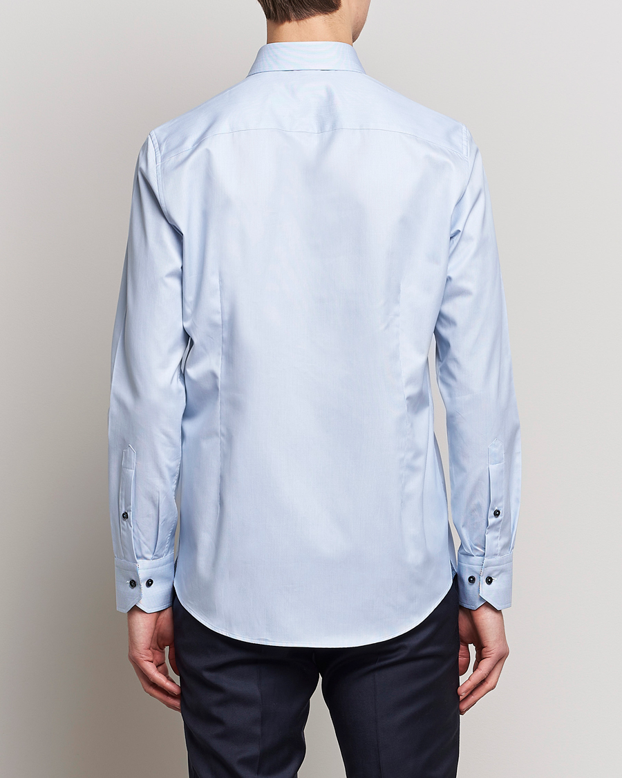 Herren | Hemden | Stenströms | Slimline Cut Away Micro Stripe Contrast Shirt Blue