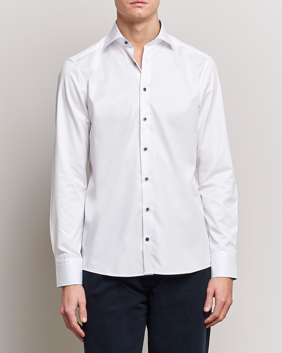 Herren |  | Stenströms | Slimline Cut Away Contrast Shirt White