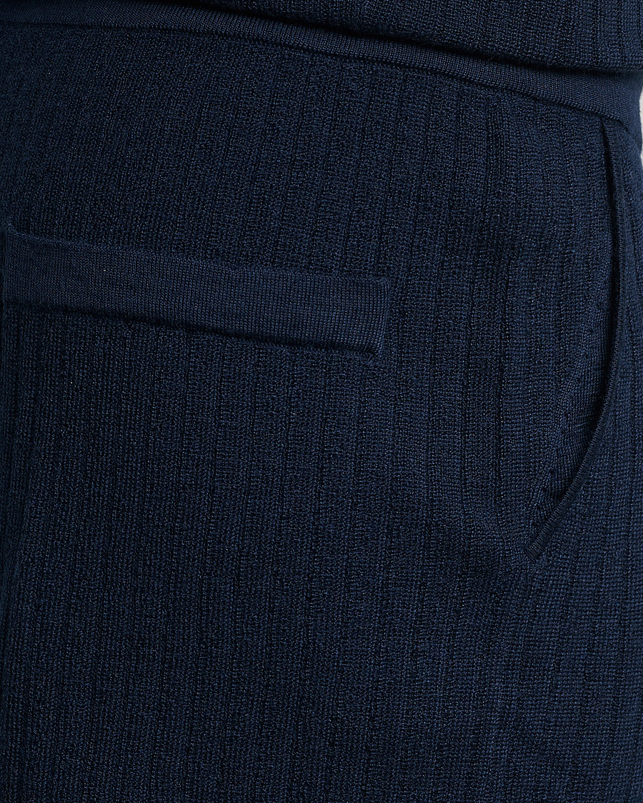 Herren | Shorts | Stenströms | Merino/Lyocell Ribbed Shorts Navy