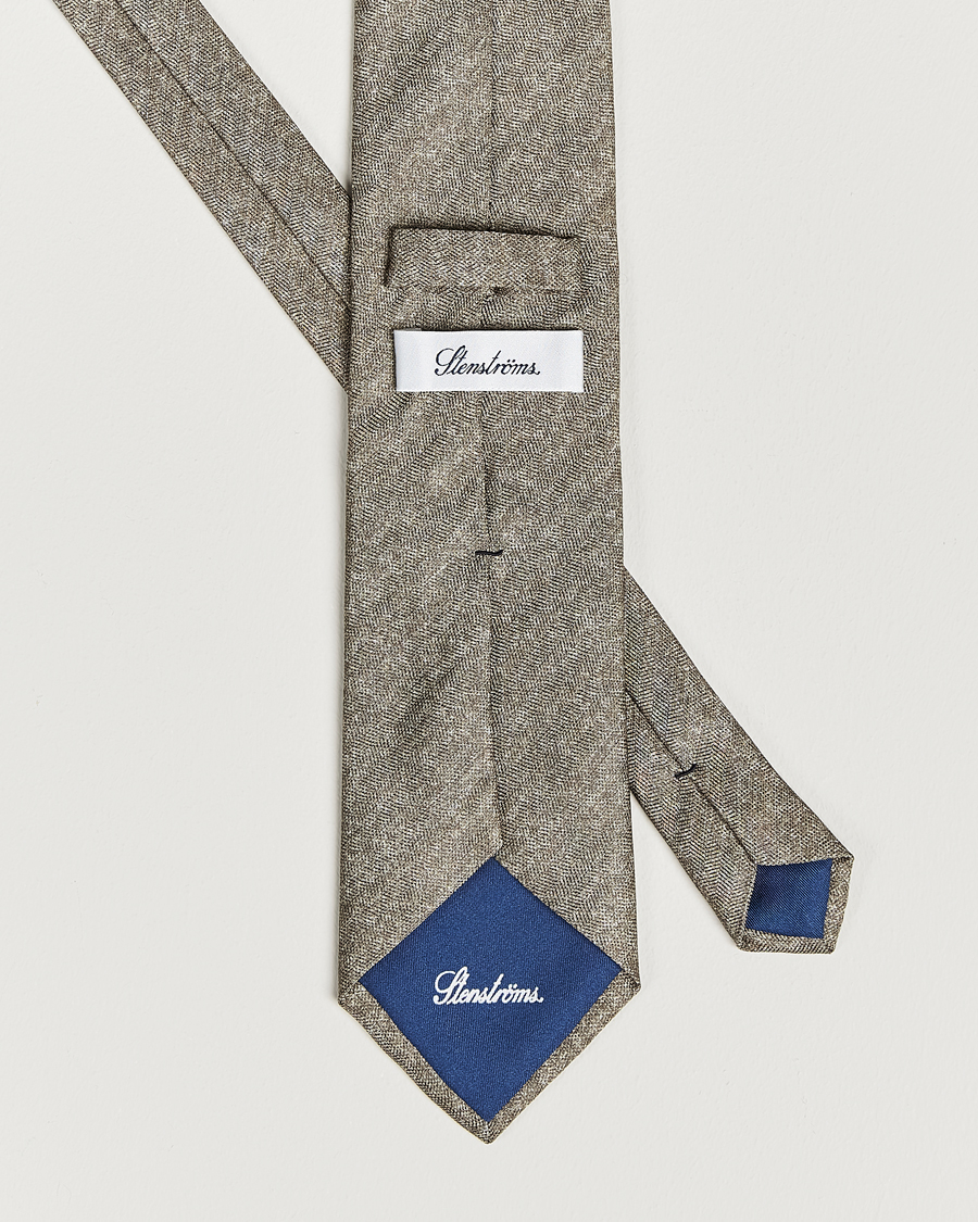 Herren | Stenströms Silk/Linen Tie Light Brown | Stenströms | Silk/Linen Tie Light Brown