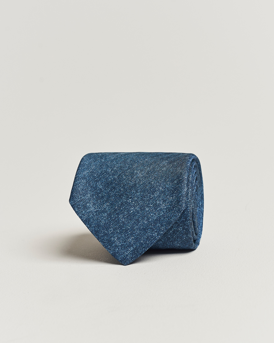 Herren | Stenströms Silk/Linen Tie Navy | Stenströms | Silk/Linen Tie Navy