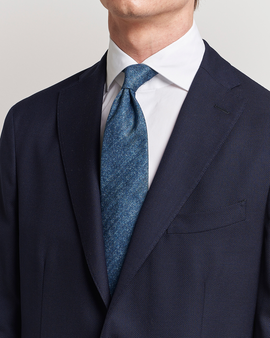 Herren | Stenströms Silk/Linen Tie Navy | Stenströms | Silk/Linen Tie Navy