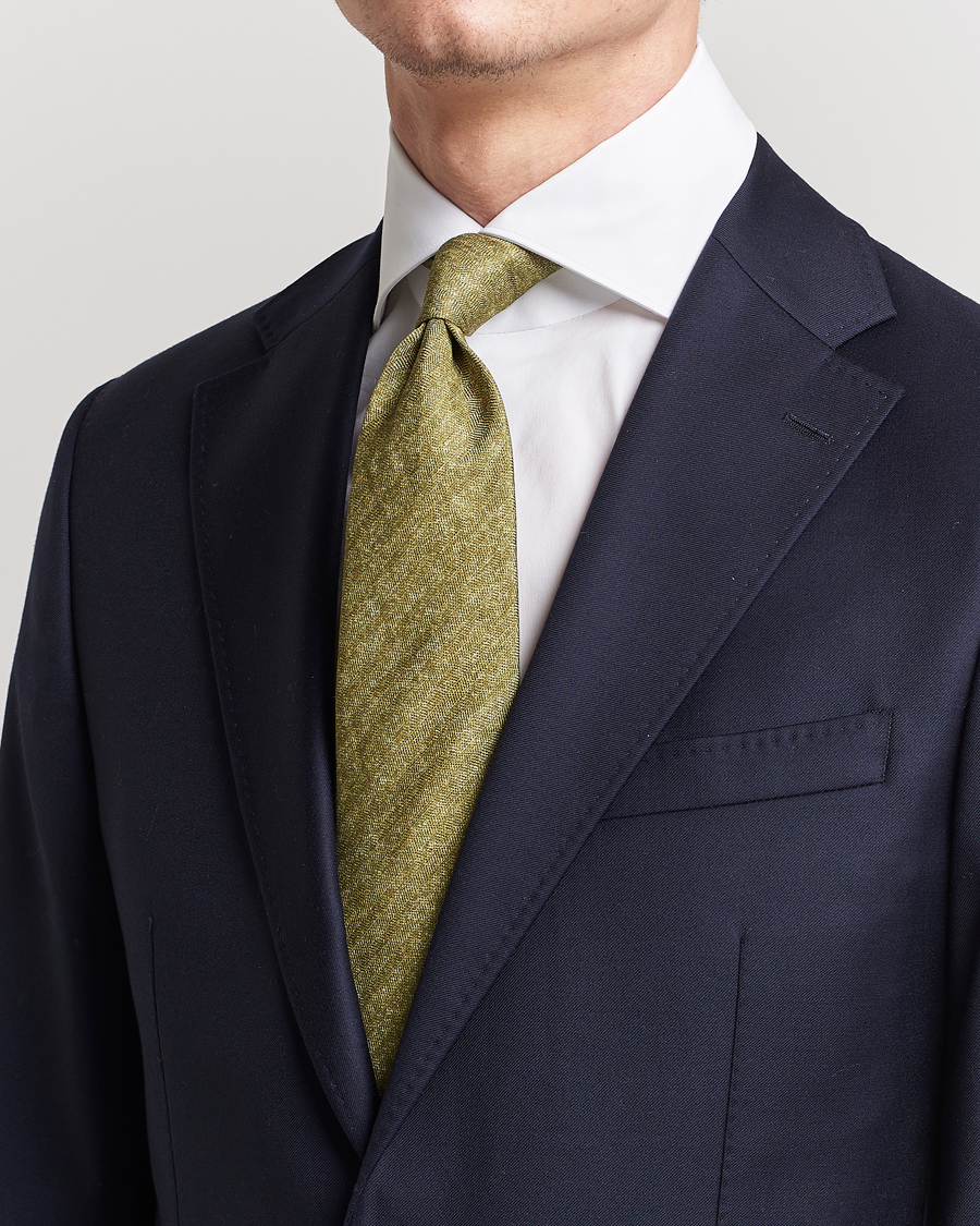 Herren |  | Stenströms | Silk/Linen Tie Green