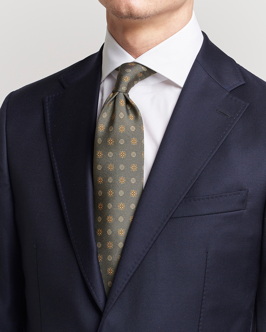 Herren |  | Stenströms | Printed Silk Tie Grey