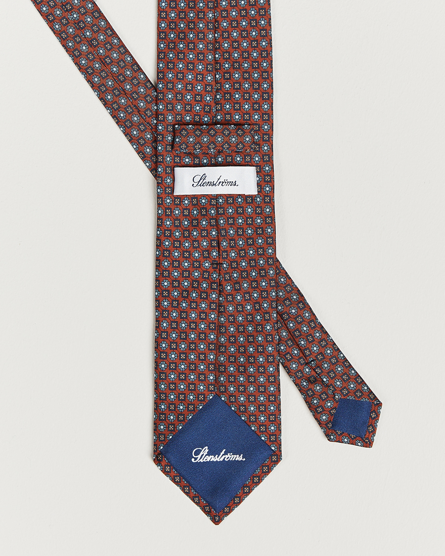 Herren | Stenströms Printed Silk Tie Red | Stenströms | Printed Silk Tie Red
