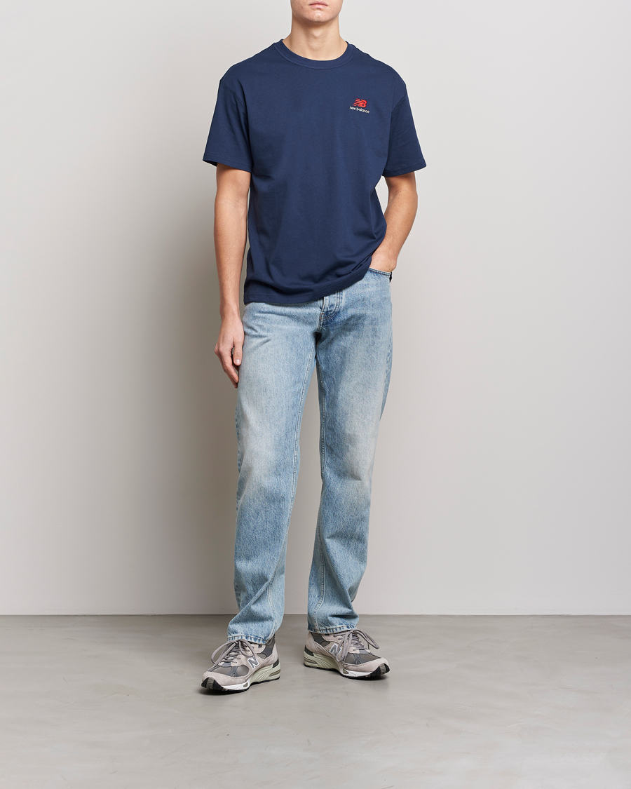 Herren | T-Shirts | New Balance | Cotton T-Shirt Natural Indigo