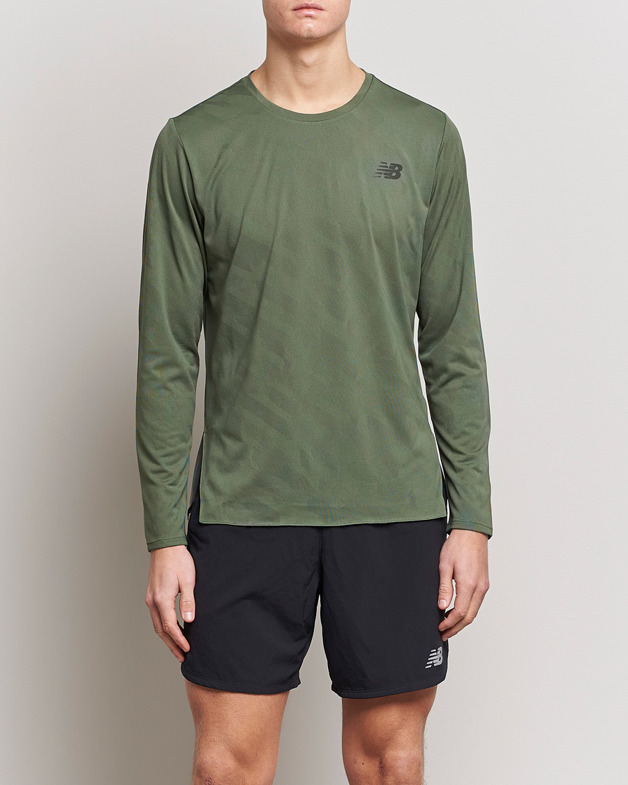 Herren |  | New Balance Running | Q Speed Jacquard Long Sleeve T-Shirt Olive