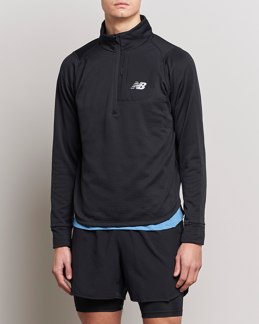 Men | Sweaters & Knitwear | New Balance Running | NB Heat Grid Half Zip Black