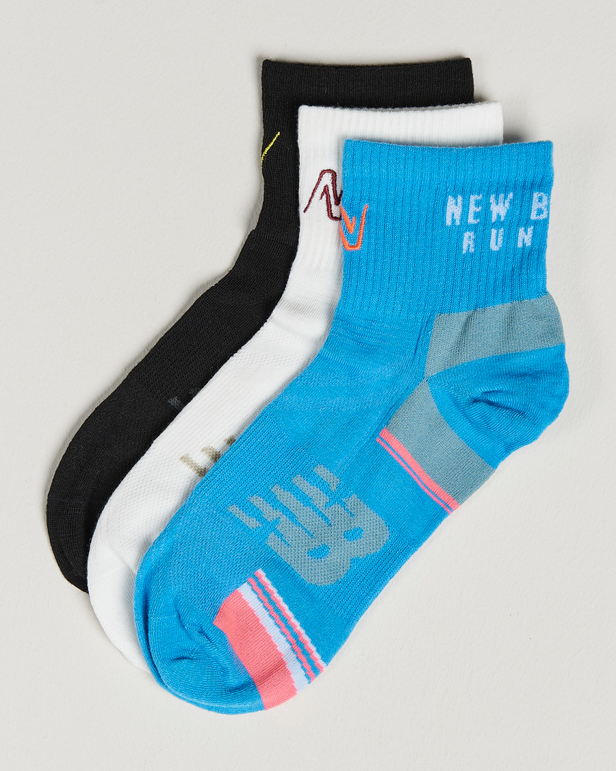 Herren | Unterwäsche | New Balance Running | 3-Pack Ankle Running Socks White/Black/Blue