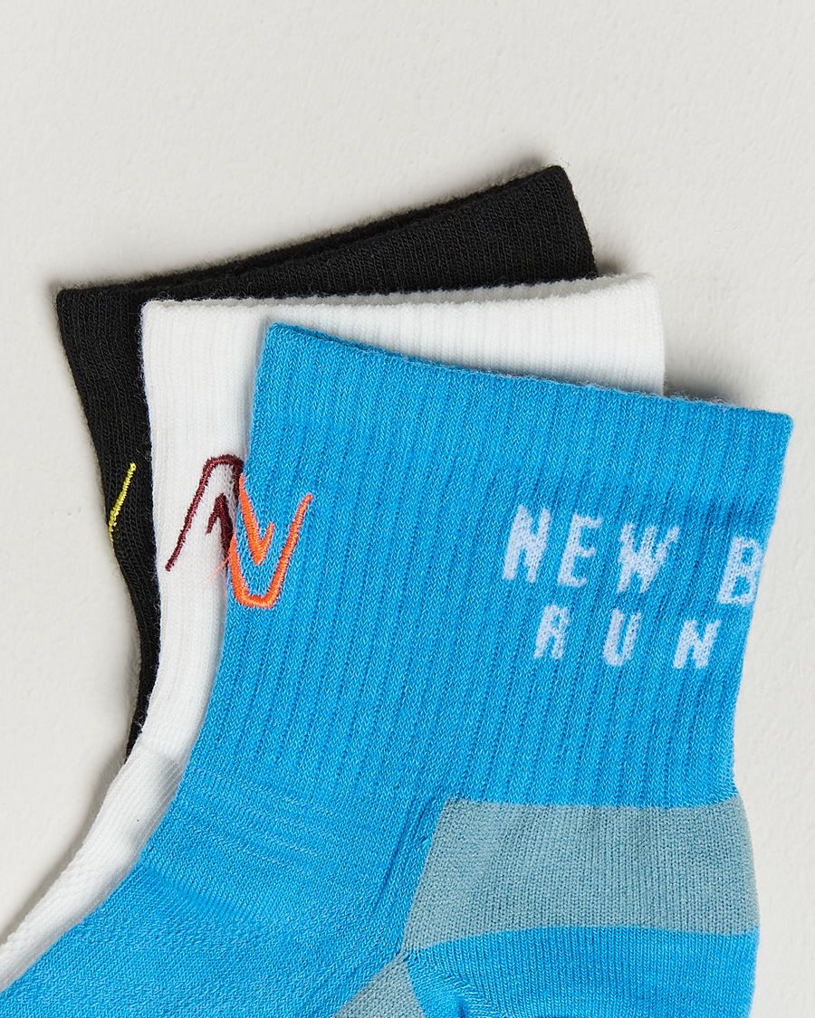 Herren | Unterwäsche | New Balance Running | 3-Pack Ankle Running Socks White/Black/Blue