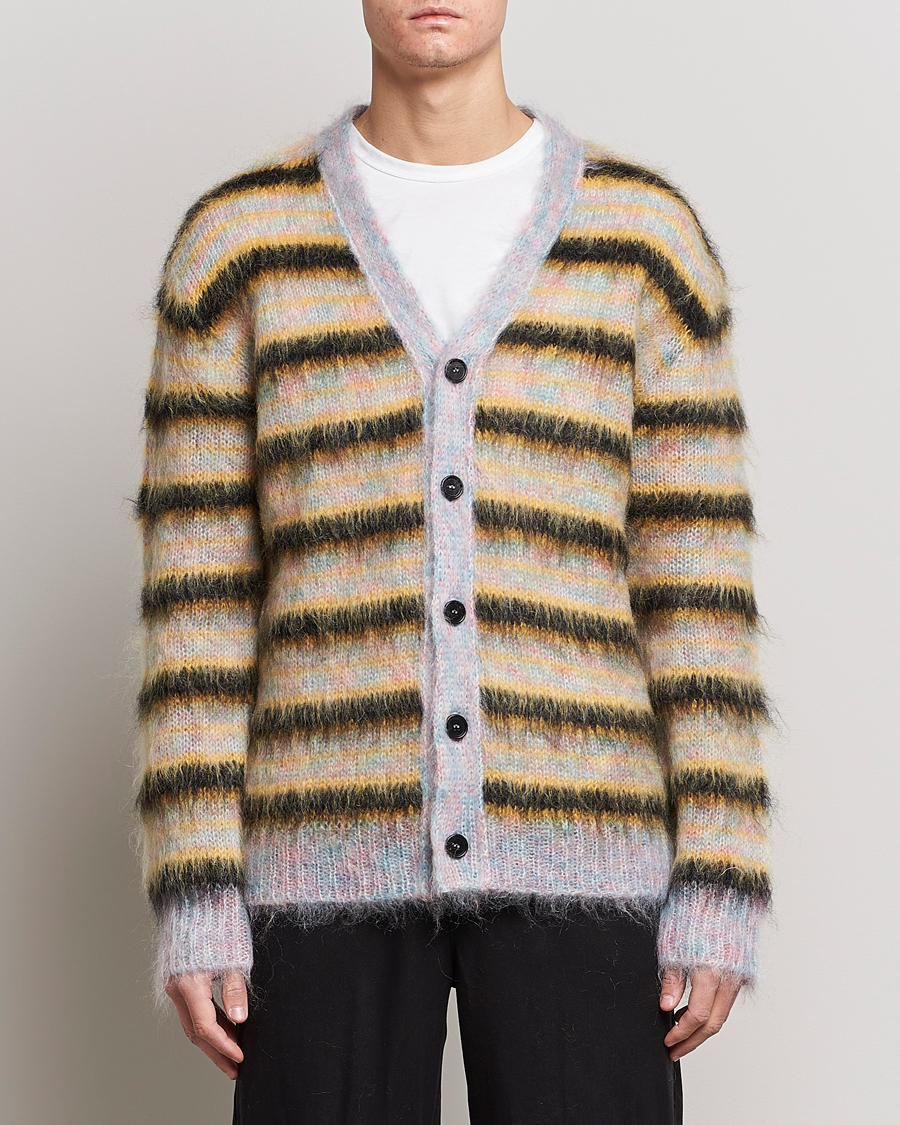 Herren | Pullover | Marni | Striped Mohair Cardigan Multicolor