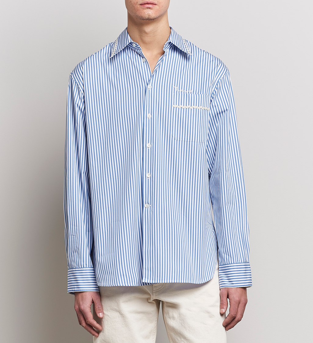Herren |  | Marni | Striped Pocket Shirt Iris Blue