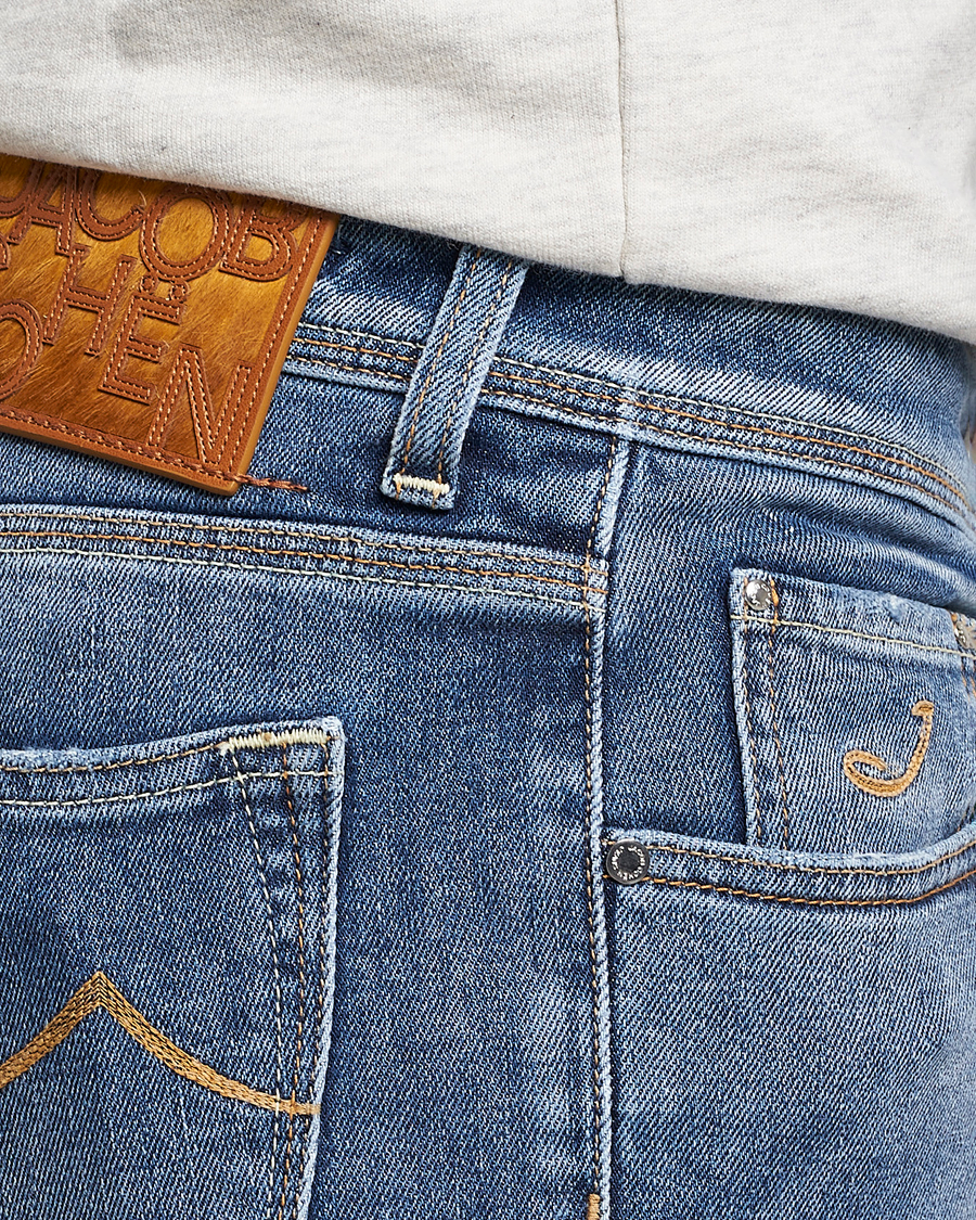 Herren | Jeans | Jacob Cohën | Nick Slim Fit Eco Friendly Stretch Jeans Mid Blue
