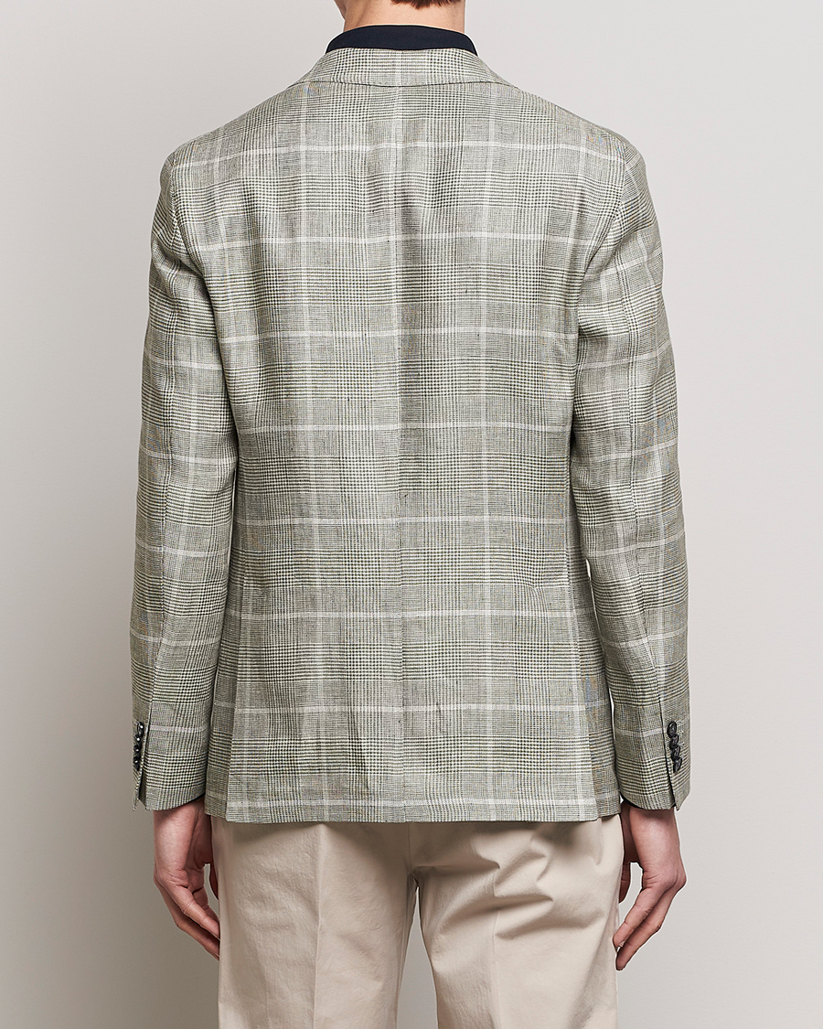 Herren | Sakkos | L.B.M. 1911 | Jack Regular Fit Prince of Wales Linen Blazer Green