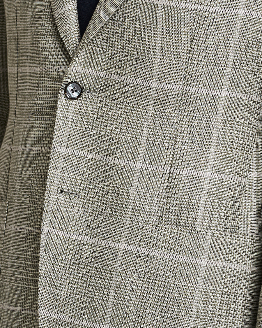 Herren | Sakkos | L.B.M. 1911 | Jack Regular Fit Prince of Wales Linen Blazer Green