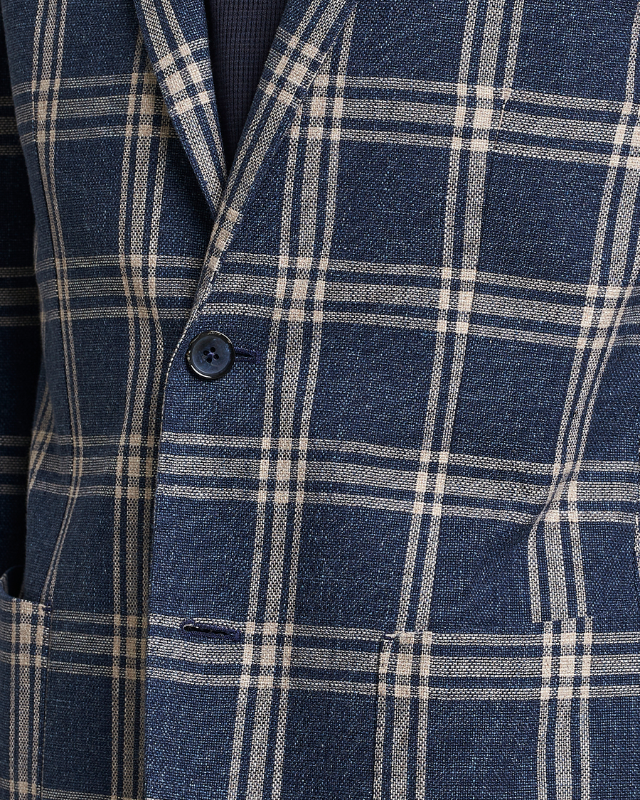 Herren | Sakkos | L.B.M. 1911 | Jack Regular Fit Checked Cotton Blazer Blue