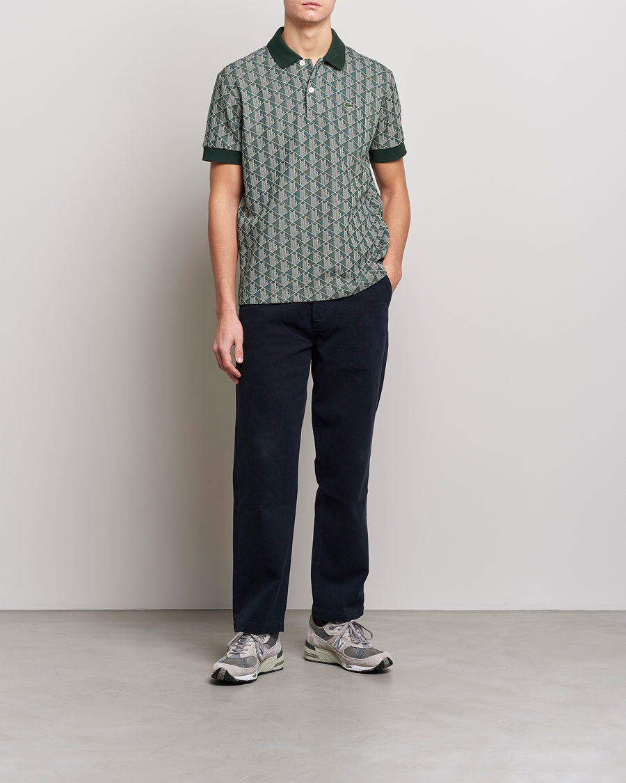 Herren | Poloshirts | Lacoste | Classic Fit Monogram Polo Green/Wood Shaving