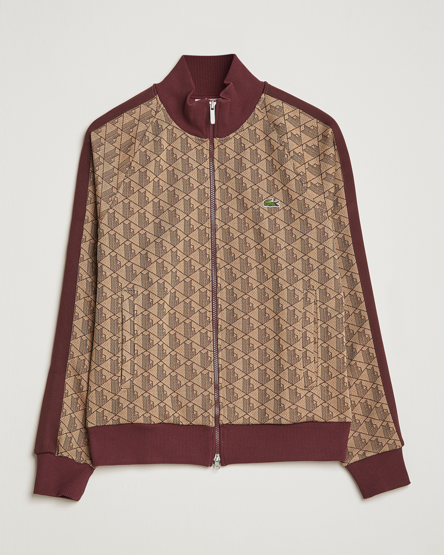 Herren | Pullover | Lacoste | Monogram Zip Sweatshirt Viennese/Expresso