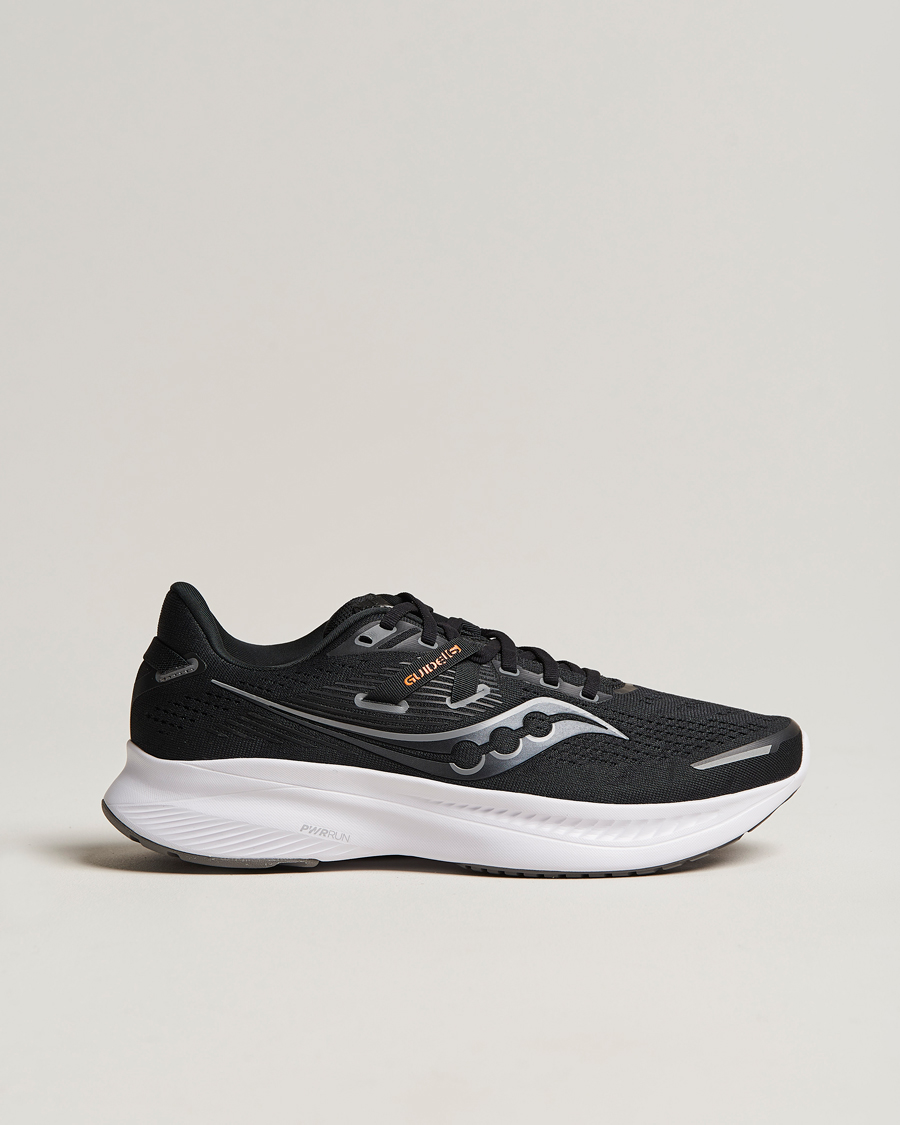 Herren | Saucony Guide 16 Running Sneakers Black/White | Saucony | Guide 16 Running Sneakers Black/White