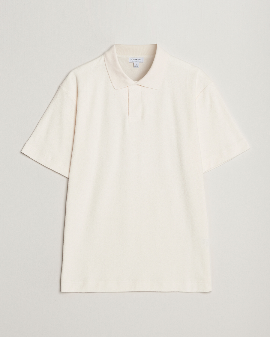 Herren | Poloshirts | Sunspel | Towelling Polo Shirt Archive White