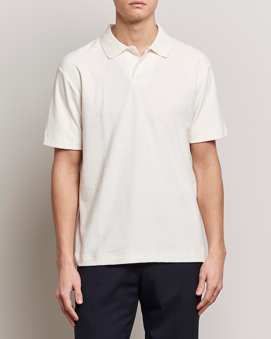 Herren | Kurzarm-Poloshirts | Sunspel | Towelling Polo Shirt Archive White