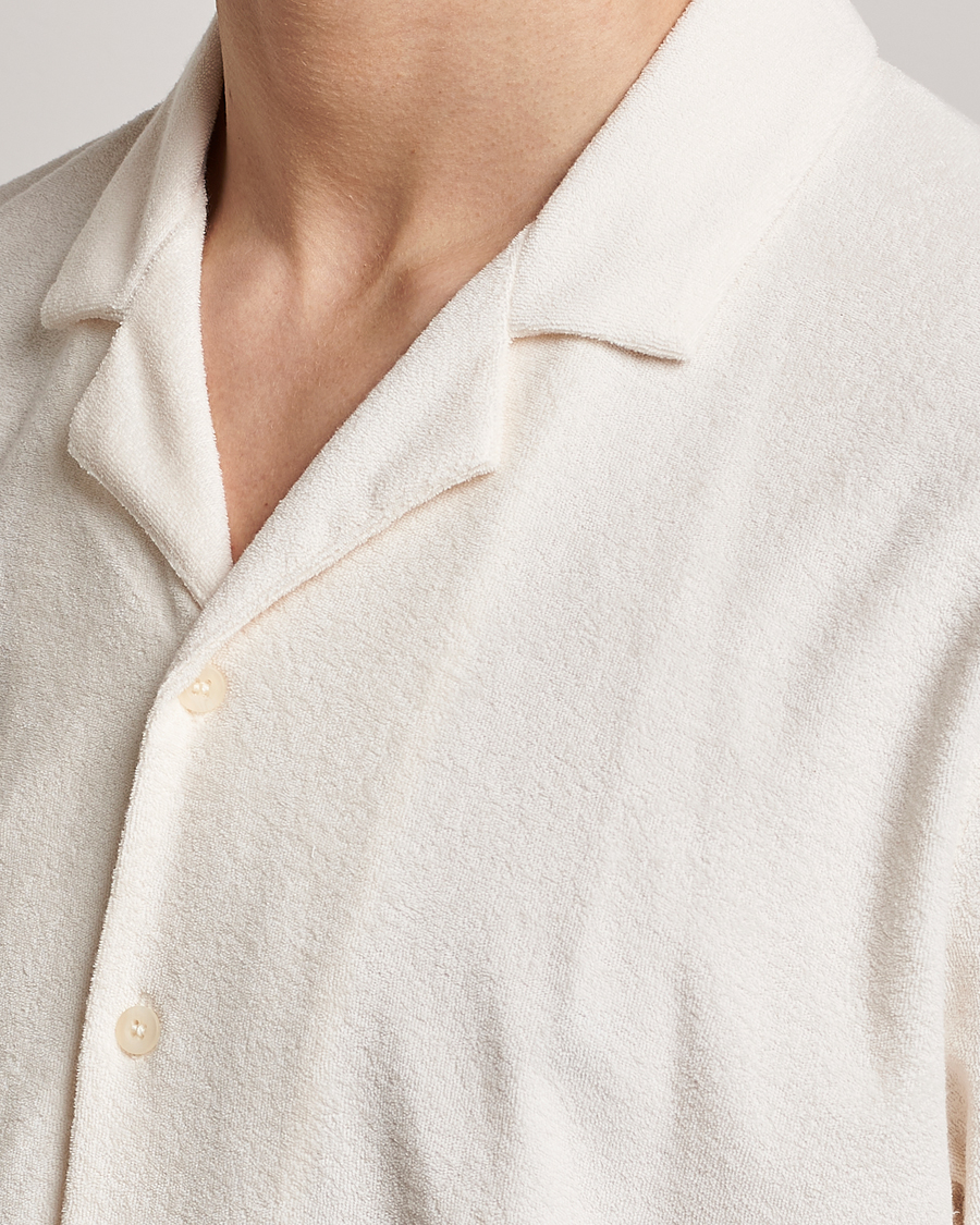 Herren | Hemden | Sunspel | Towelling Camp Collar Shirt Archive White