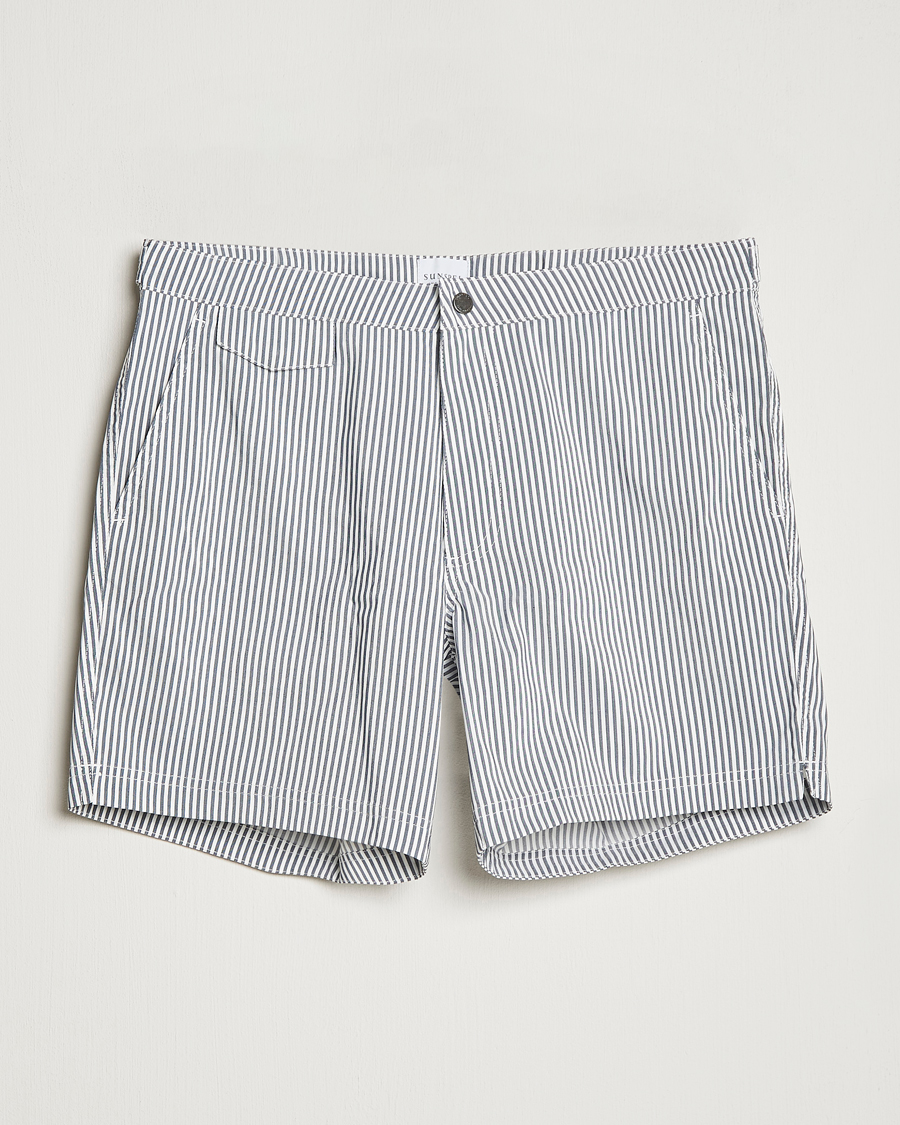 Herren |  | Sunspel | Striped Tailored Swimshorts Navy/White