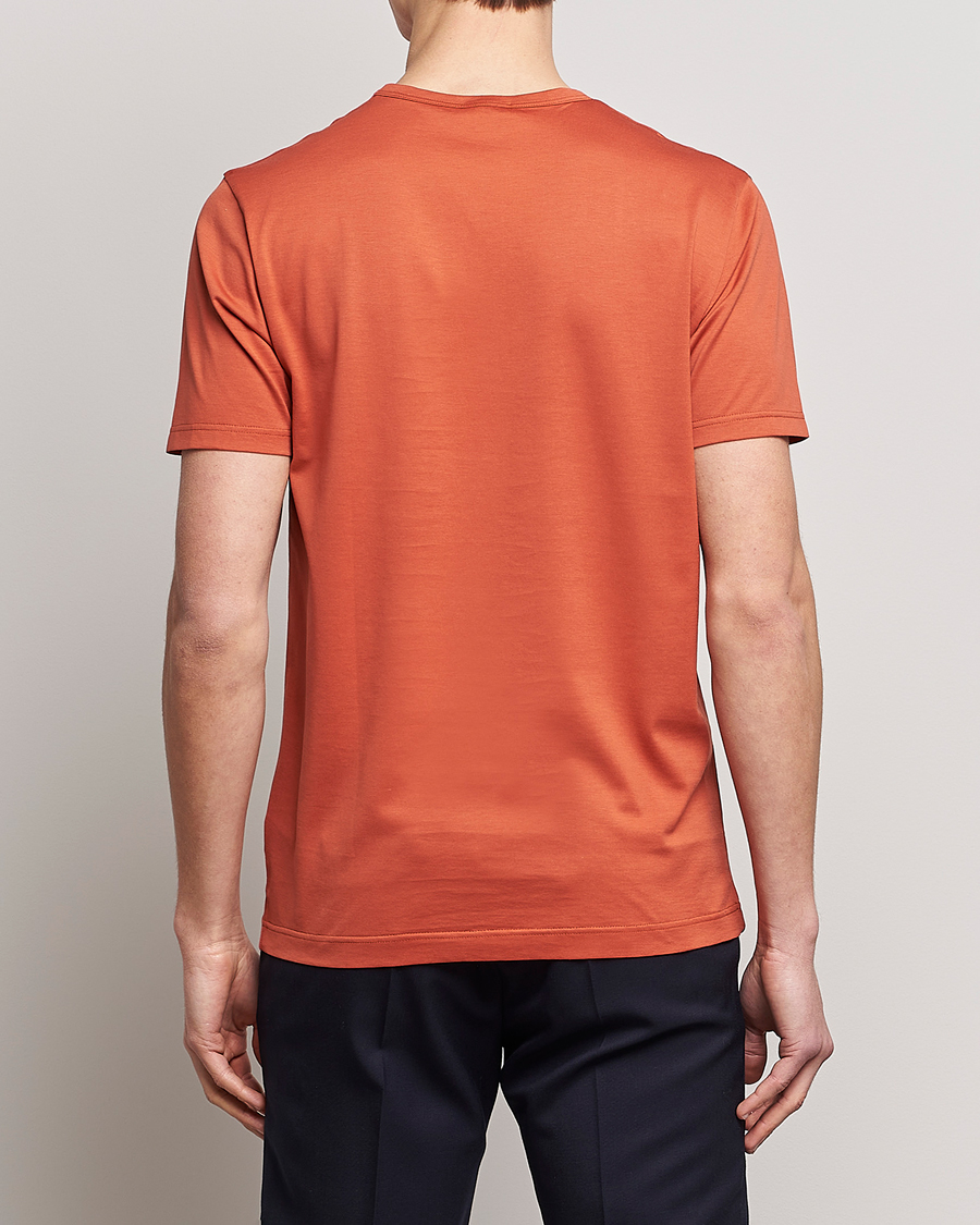 Herren | T-Shirts | Sunspel | Crew Neck Cotton Tee Burnt Sienna