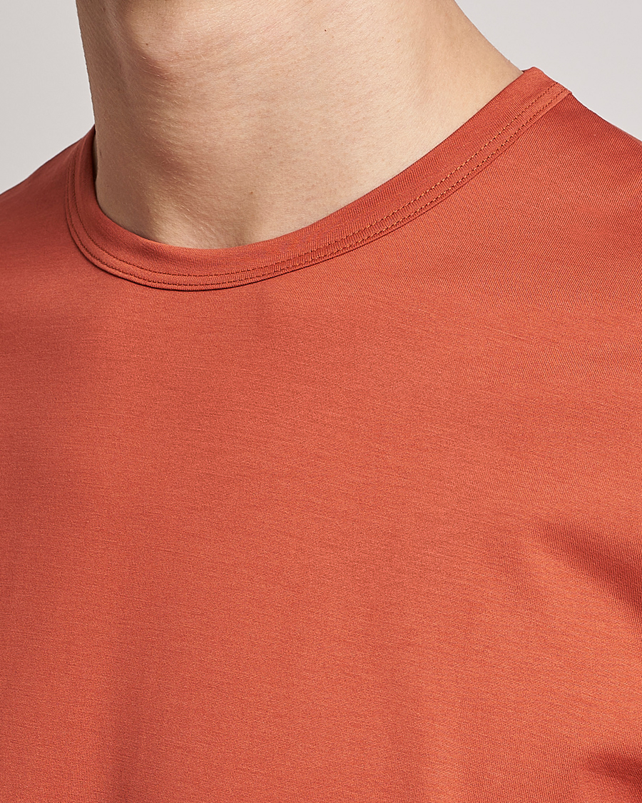 Herren | T-Shirts | Sunspel | Crew Neck Cotton Tee Burnt Sienna