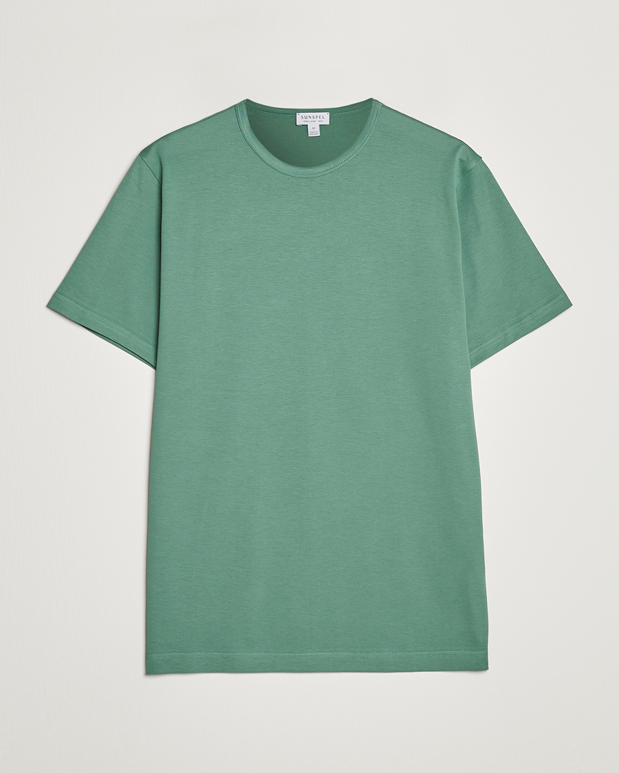 Herren | T-Shirts | Sunspel | Crew Neck Cotton Tee Thyme