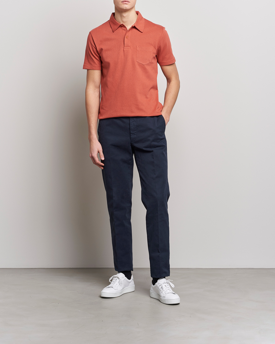 Herren | Poloshirts | Sunspel | Riviera Polo Shirt Burnt Sienna