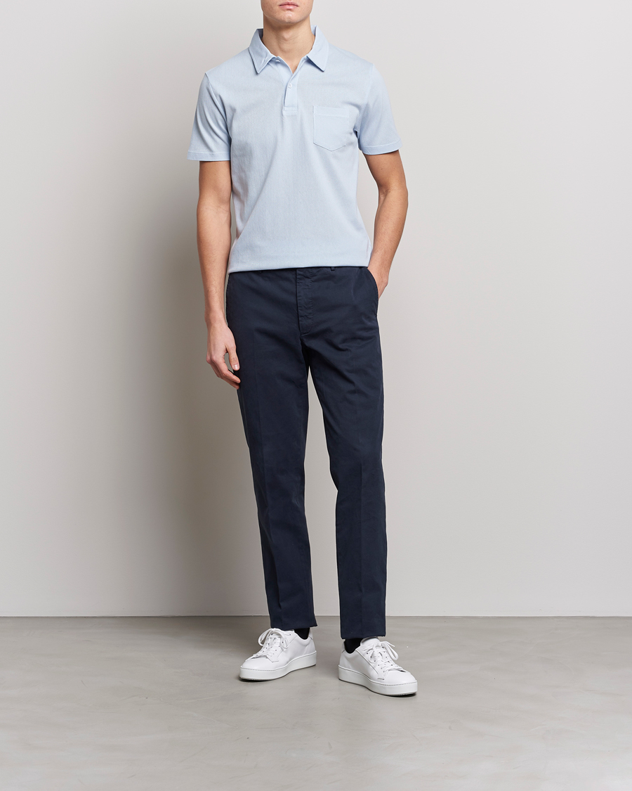 Herren | Poloshirts | Sunspel | Riviera Polo Shirt Pastel Blue
