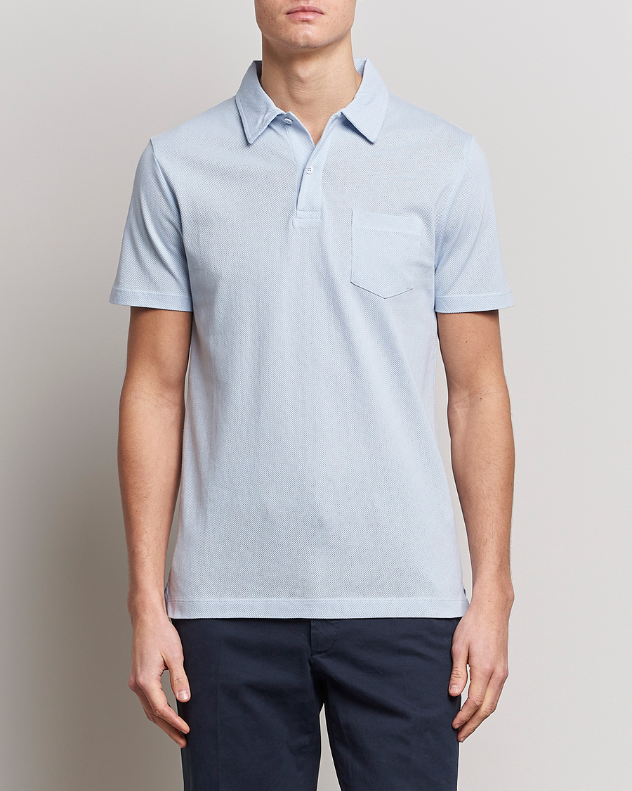 Herren | Summer | Sunspel | Riviera Polo Shirt Pastel Blue