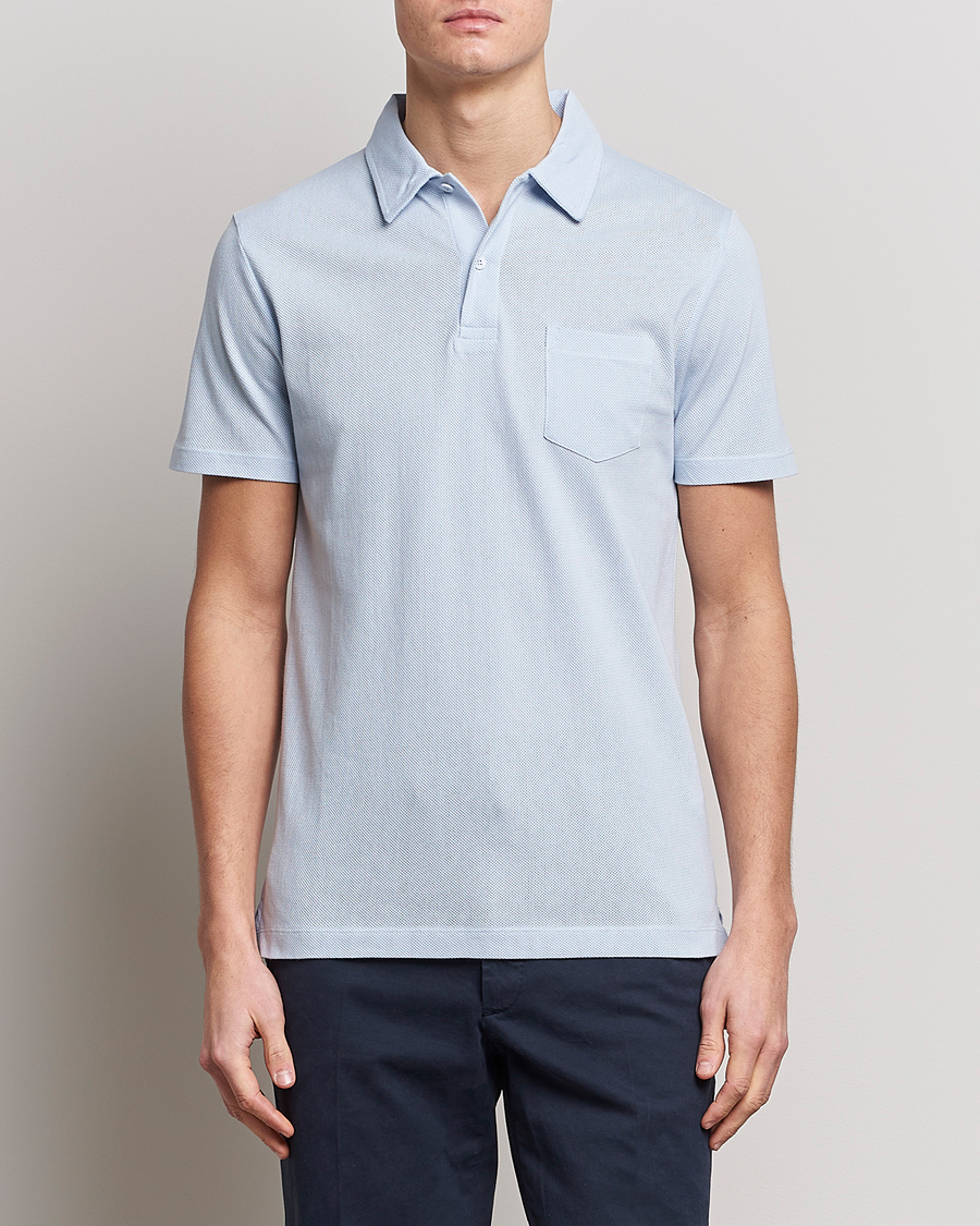 Herren | Poloshirts | Sunspel | Riviera Polo Shirt Pastel Blue