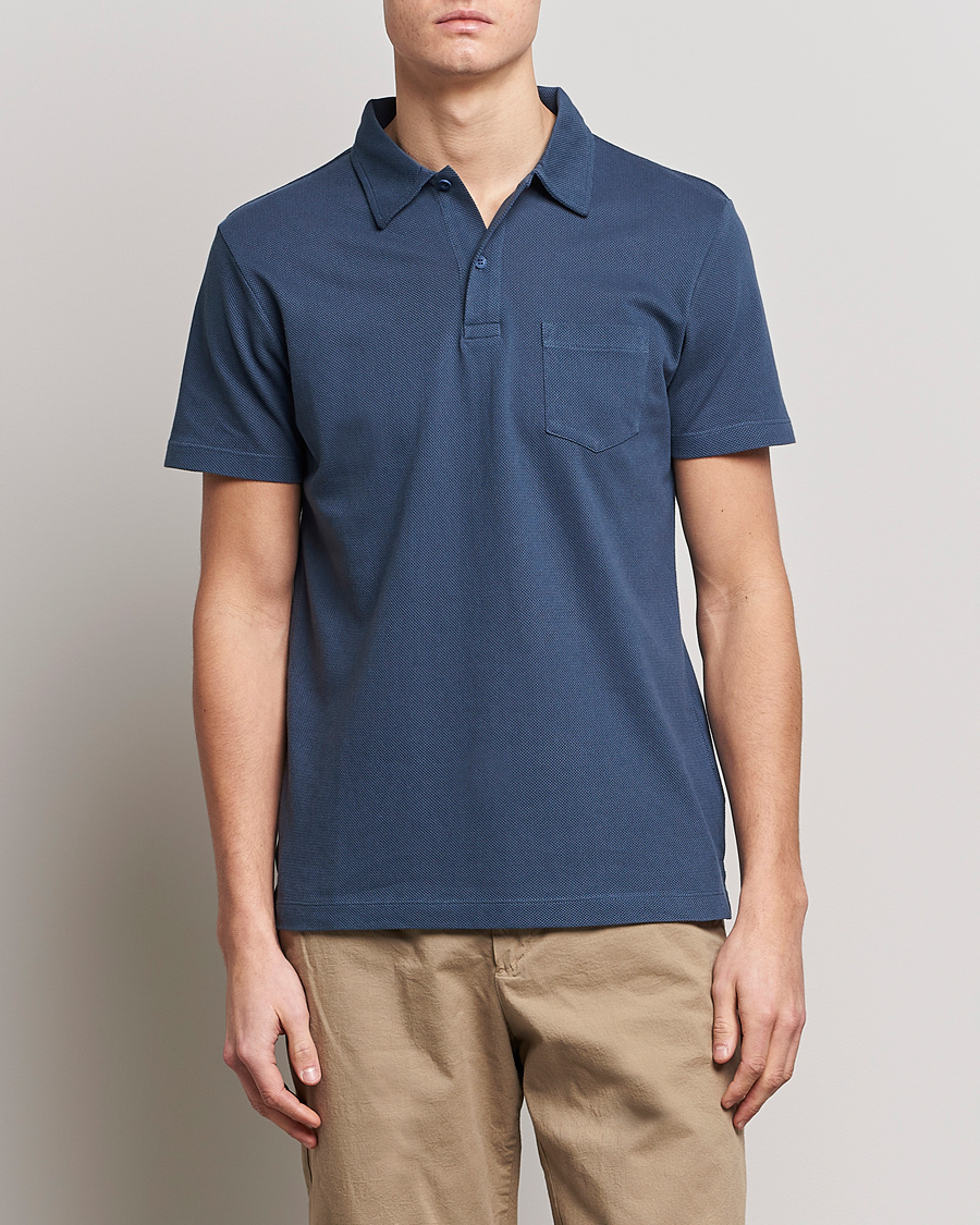 Herren |  | Sunspel | Riviera Polo Shirt Shale Blue