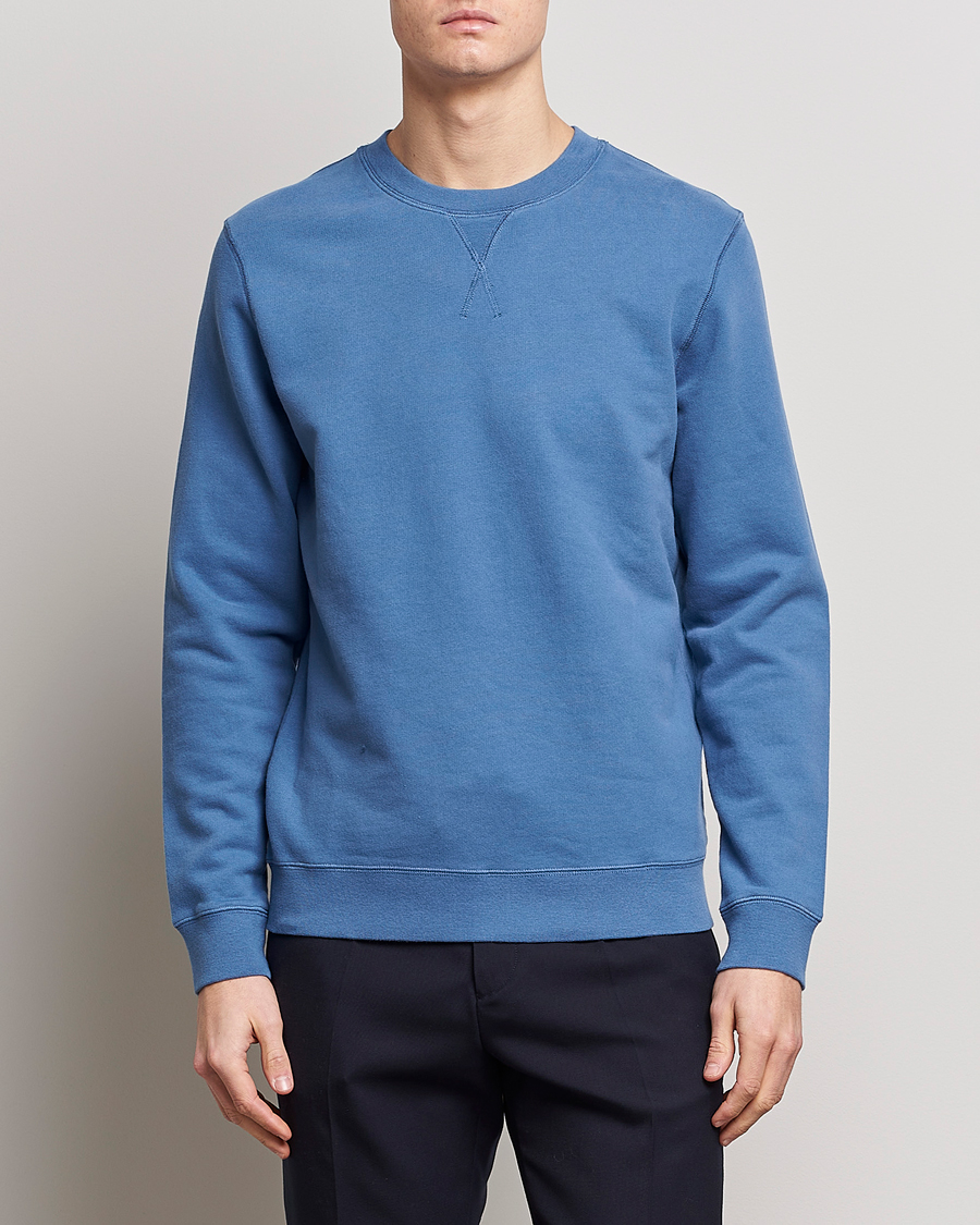 Herren |  | Sunspel | Loopback Sweatshirt Blue Stone