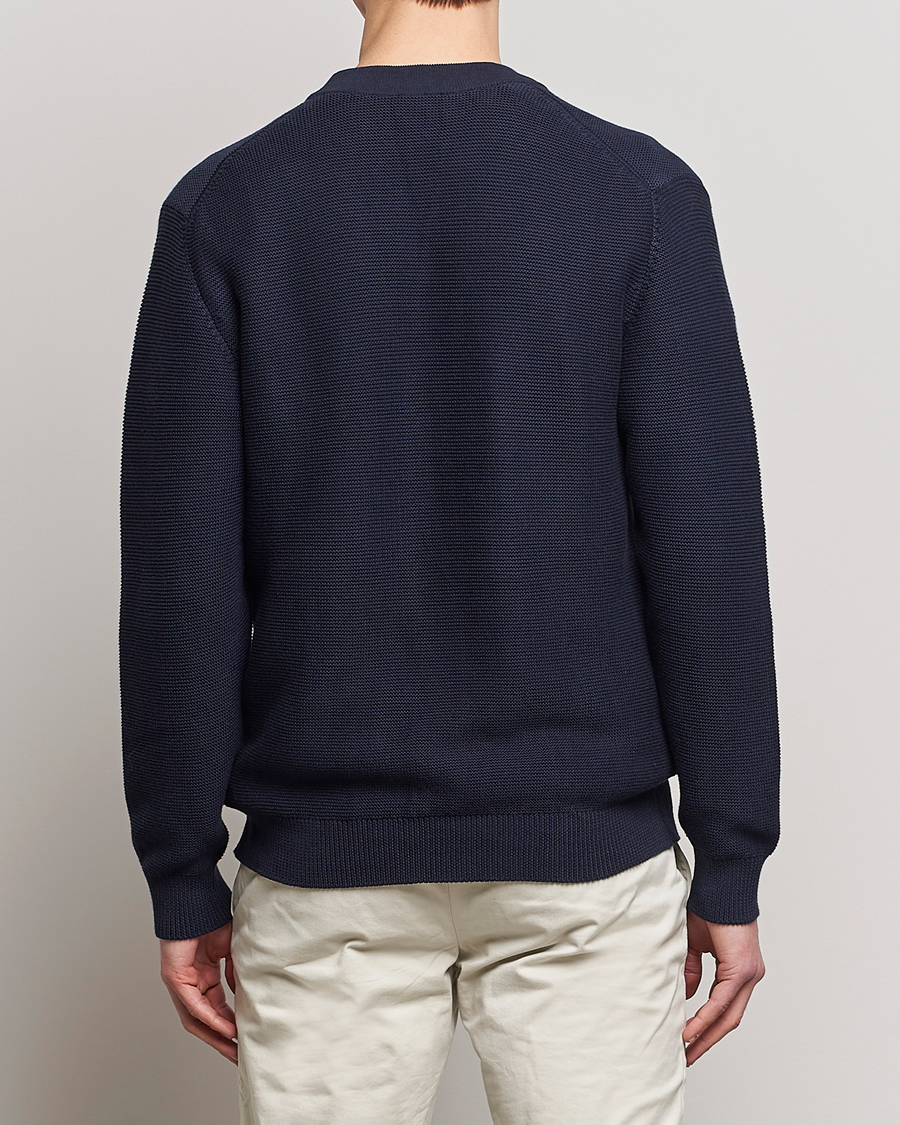 Herren | Pullover | Sunspel | Garter Cotton Knit Cardigan Navy