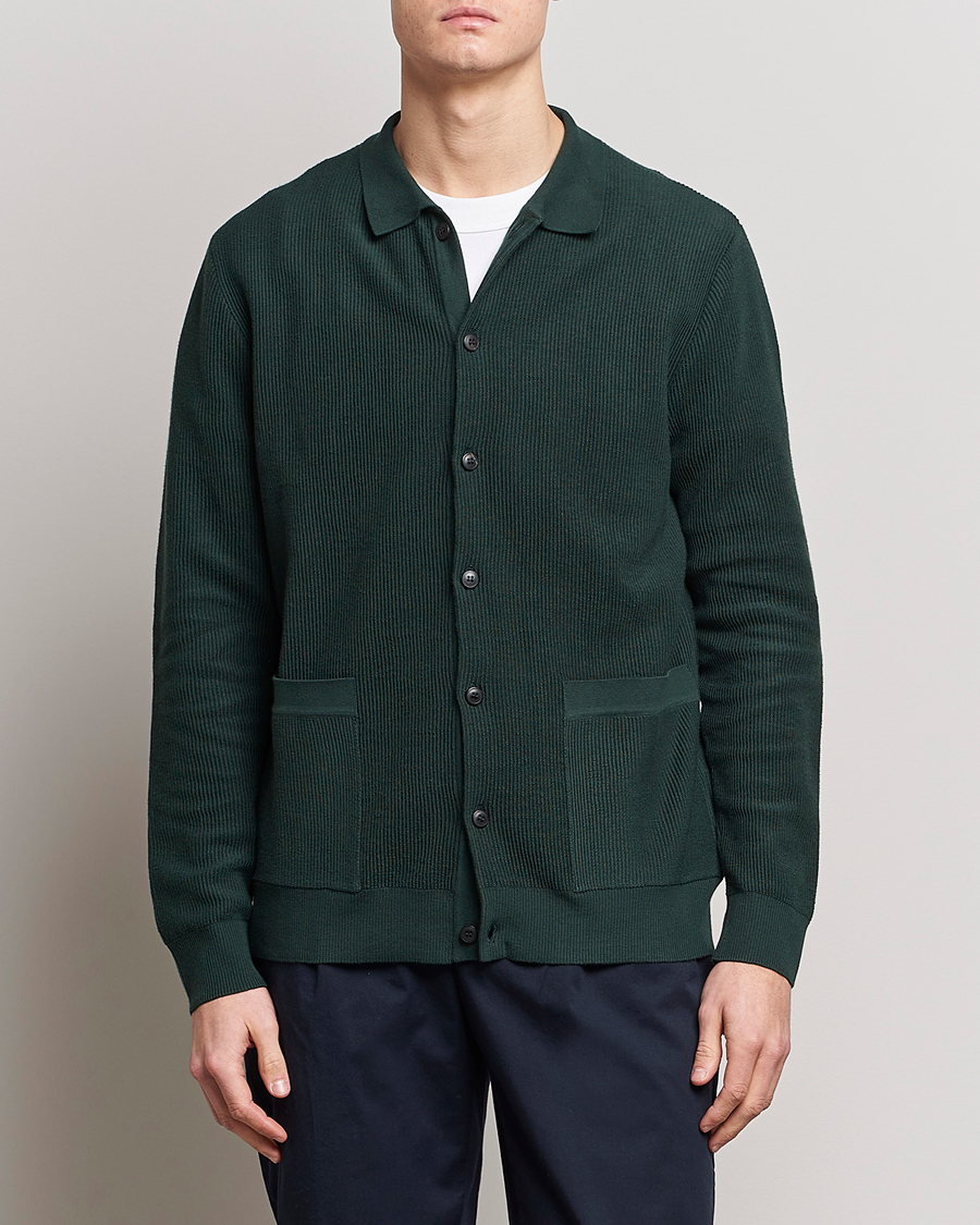 Herren |  | Sunspel | Knitted Cotton Jacket Seaweed
