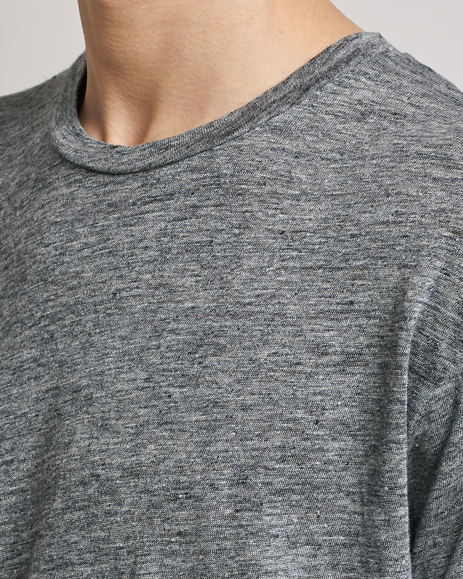 Herren | T-Shirts | Sunspel | Linen T-Shirt Mid Grey Melange