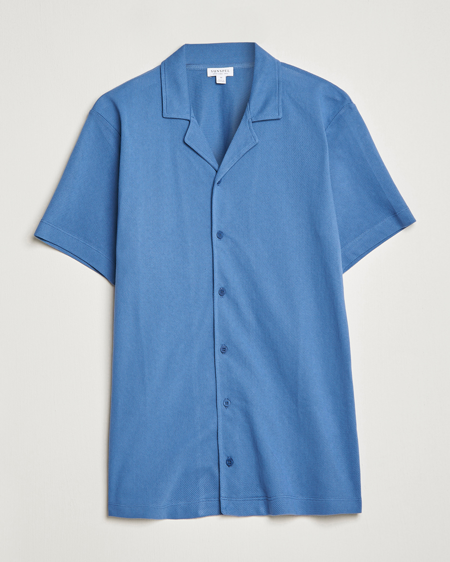 Herren | Poloshirts | Sunspel | Riviera Resort Shirt Blue Stone