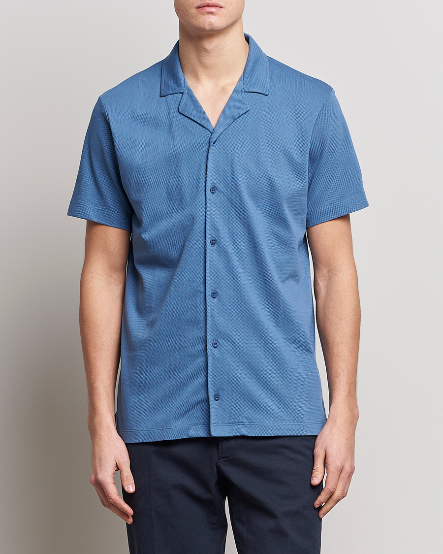 Herren | Poloshirts | Sunspel | Riviera Resort Shirt Blue Stone