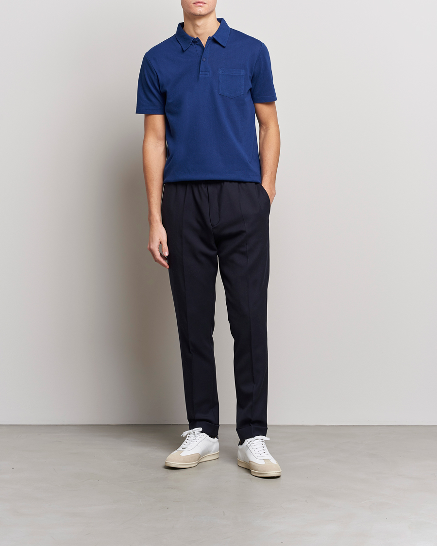 Herren | Poloshirts | Sunspel | Riviera Polo Shirt Space Blue