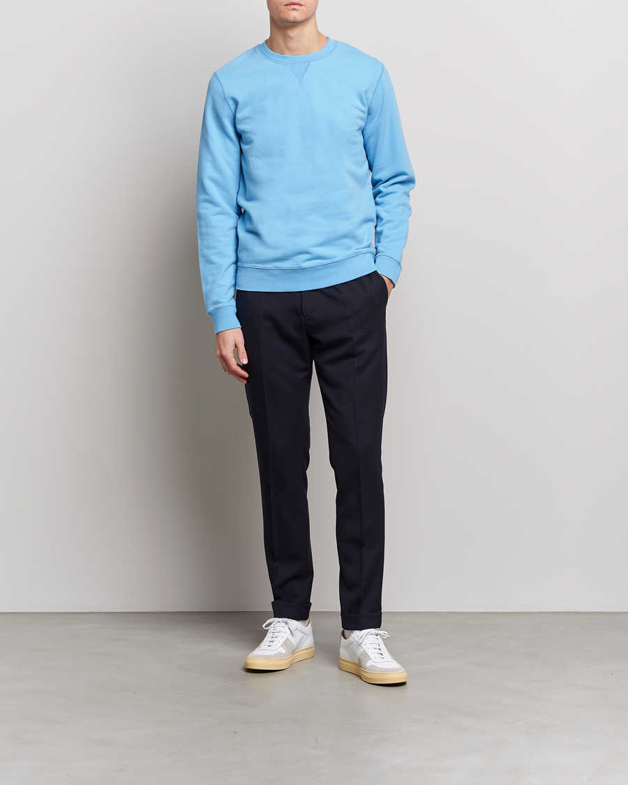 Herren | Pullover | Sunspel | Loopback Sweatshirt Ocean Blue