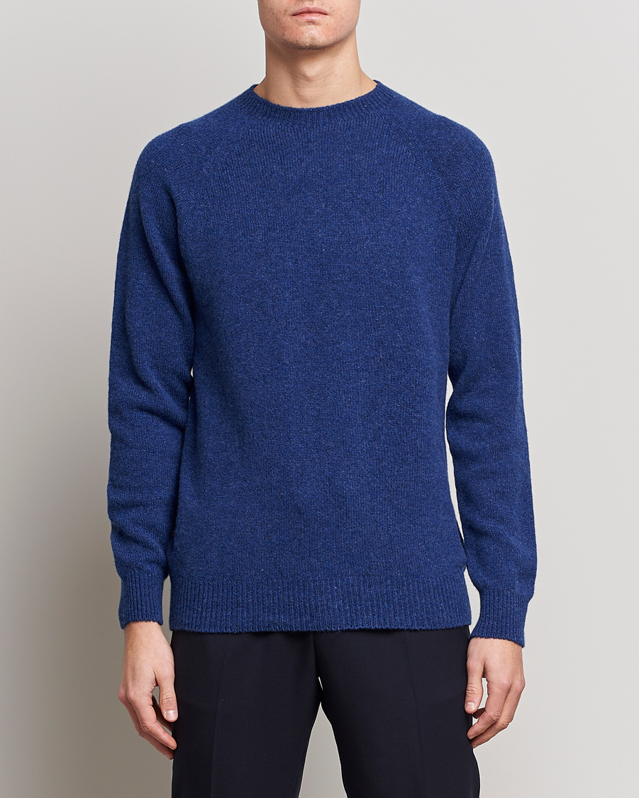 Herren |  | Sunspel | Lambswool Crewneck Space Blue