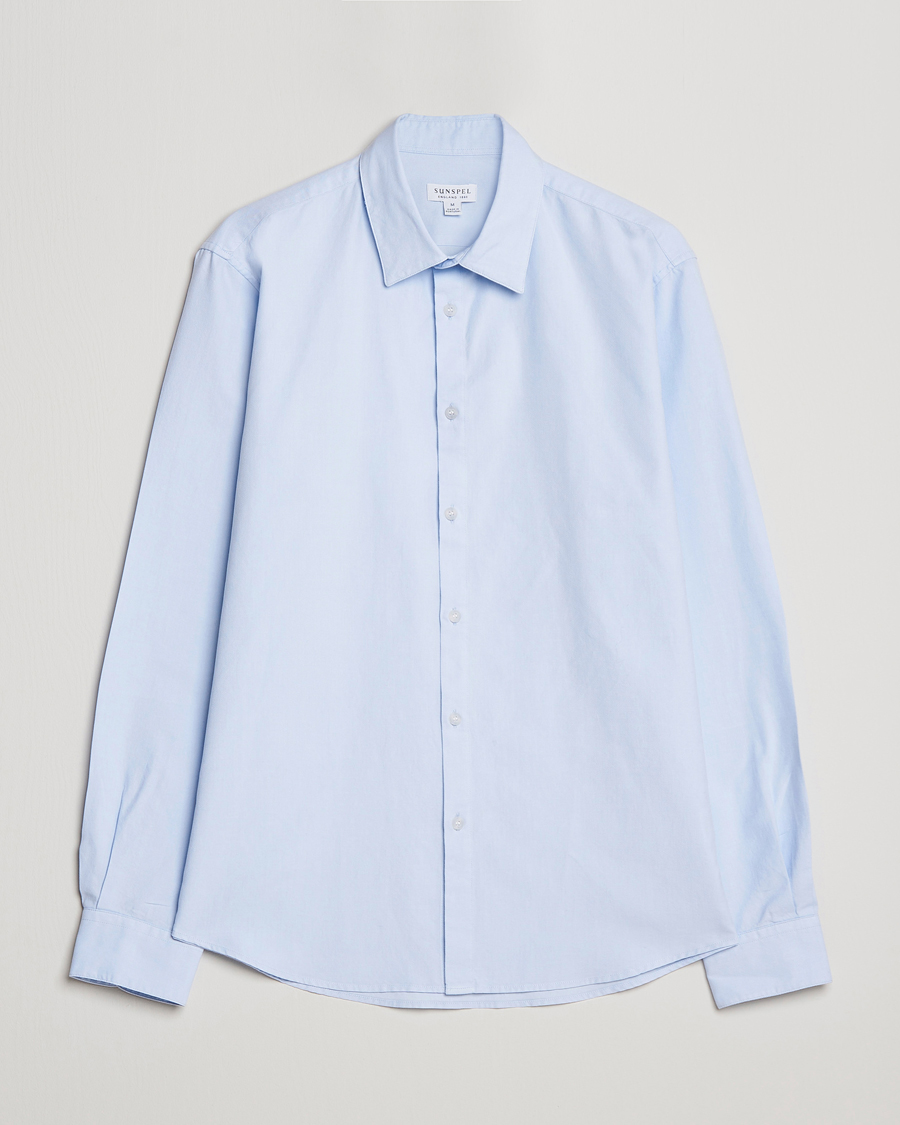 Herren | Sunspel | Sunspel | Casual Oxford Shirt Light Blue