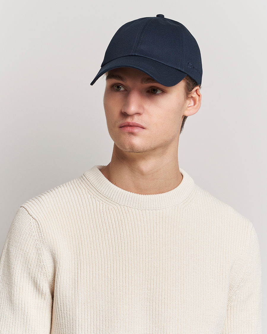 Herren |  | Woolrich | Logo Baseball Cap Melton Blue