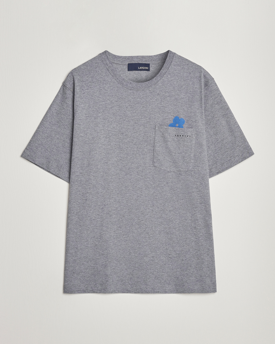 Herren | T-Shirts | Lardini | Fiore Tasca Printet Logo T-Shirt Grey